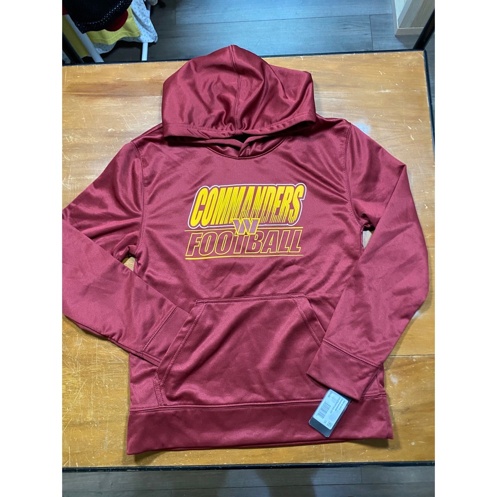 NWT NFL Team Apparel Hoodie Youth M-10/12 Burgundy Commanders Football Pullover
